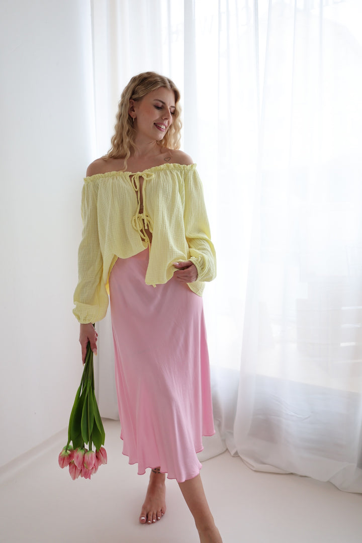 Musselinbluse mit Schleifen Milena