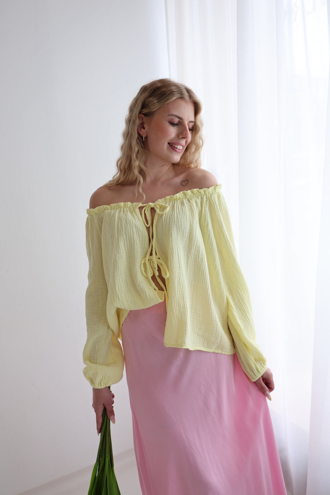 Musselinbluse mit Schleifen Milena