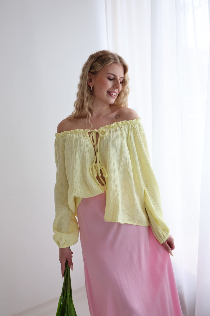 Musselinbluse mit Schleifen Milena