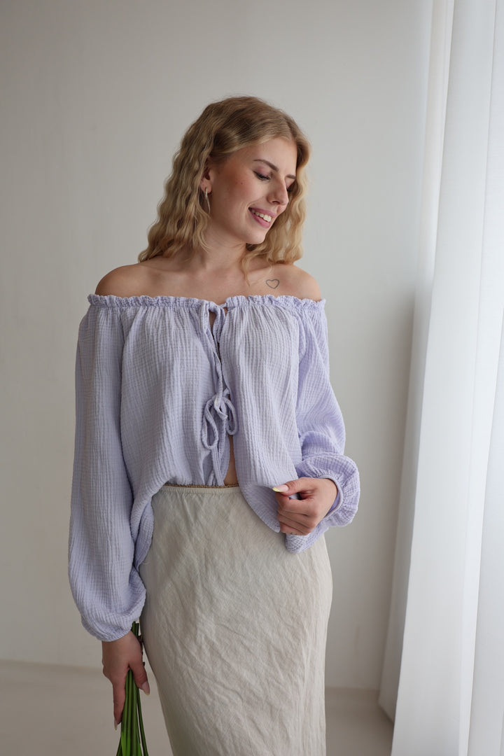 Musselinbluse mit Schleifen Milena