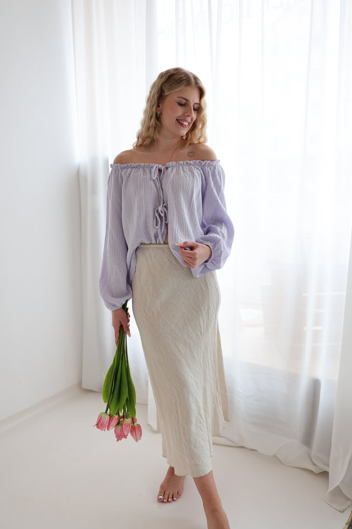 Musselinbluse mit Schleifen Milena