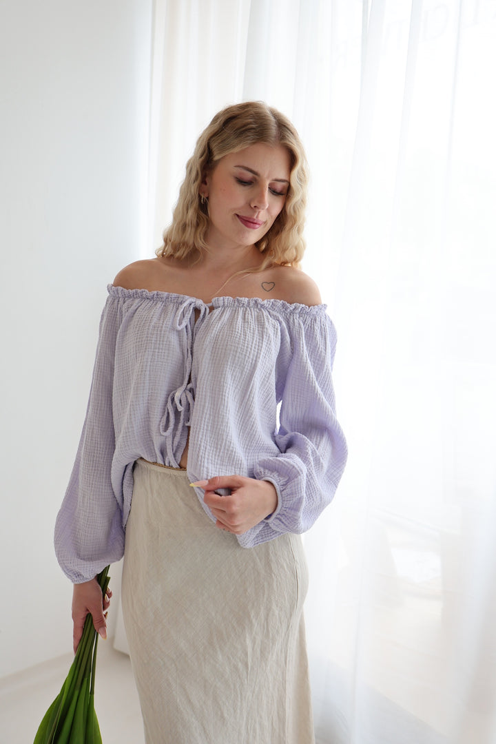 Musselinbluse mit Schleifen Milena