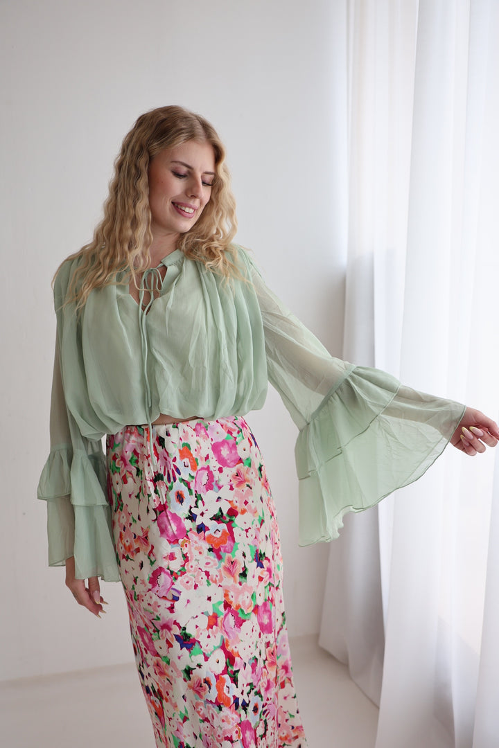 Bluse mit Volantärmeln Louisa