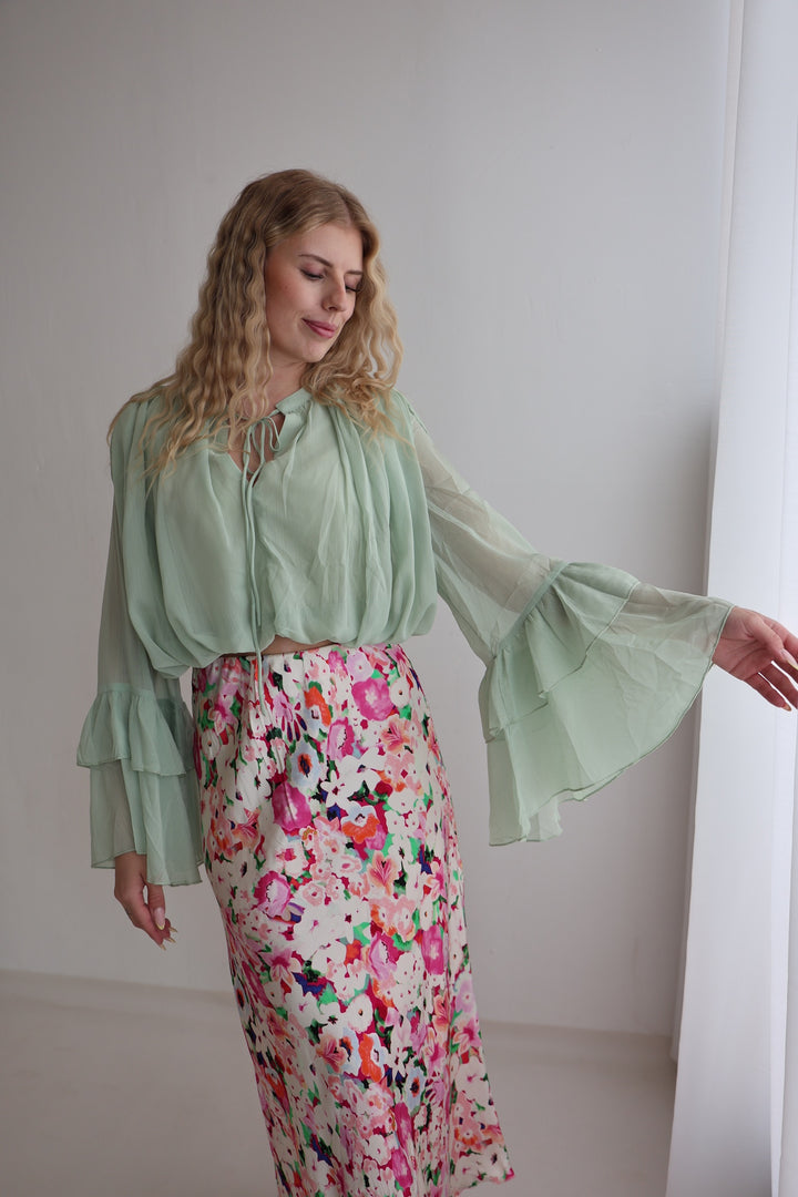 Bluse mit Volantärmeln Louisa