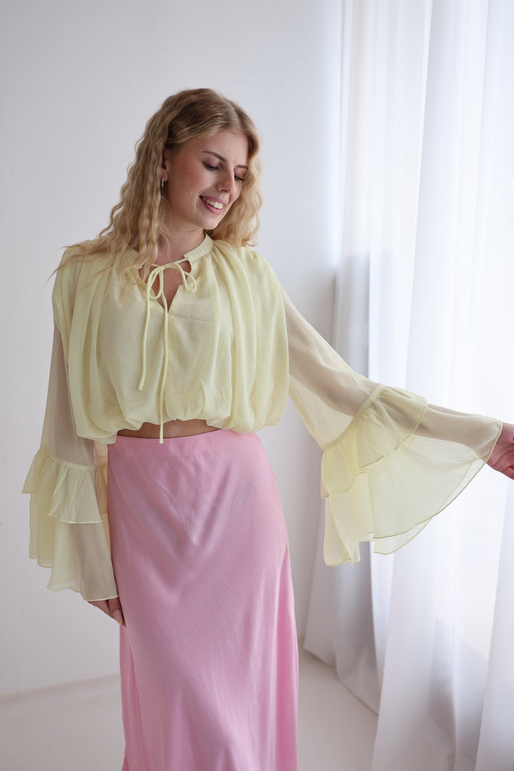 Bluse mit Volantärmeln Louisa