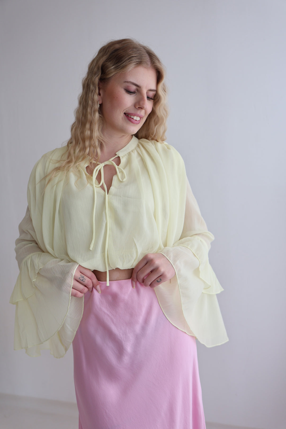 Bluse mit Volantärmeln Louisa