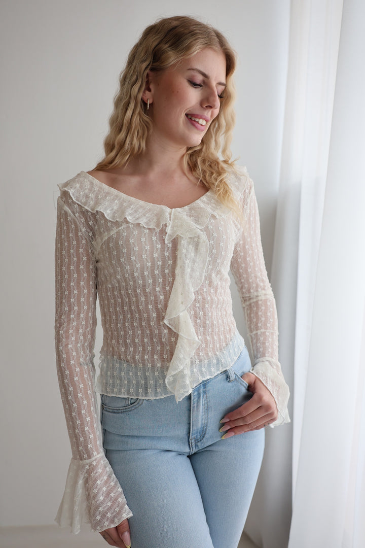 Transparentes Spitzenshirt Emmi