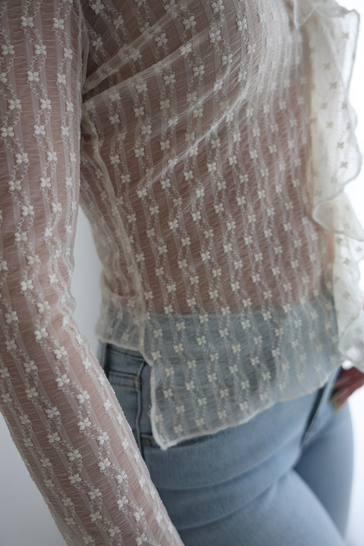 Transparentes Spitzenshirt Emmi