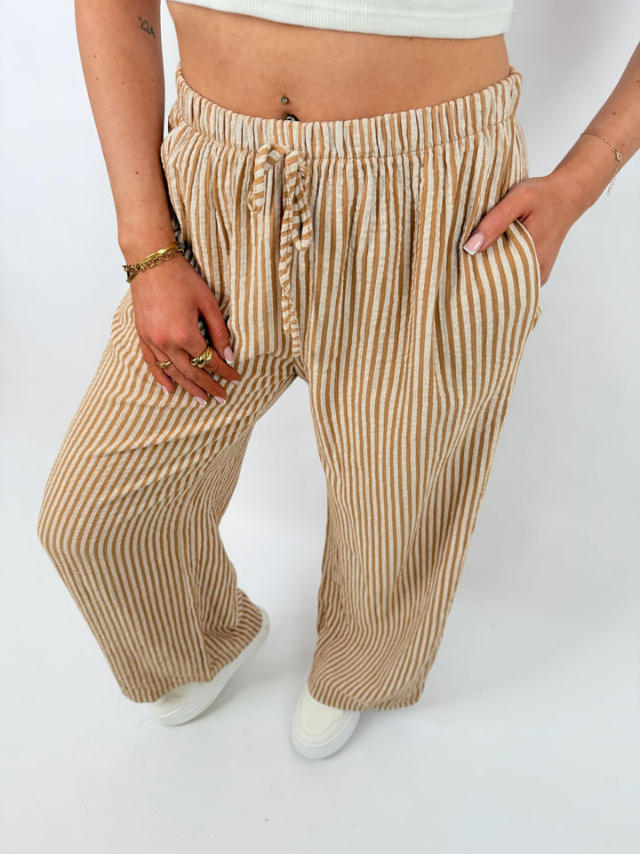 Lange Musselinhose mit Streifen Little Lines