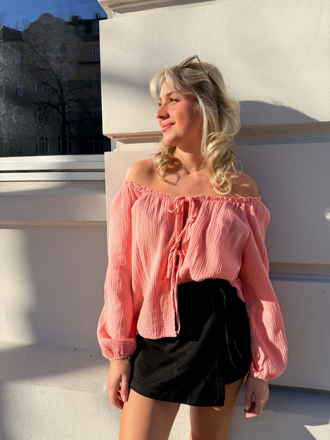 Musselinbluse mit Schleifen Milena