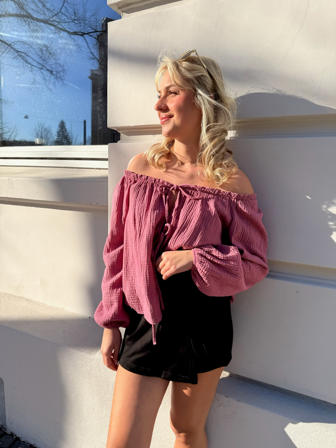 Musselinbluse mit Schleifen Milena