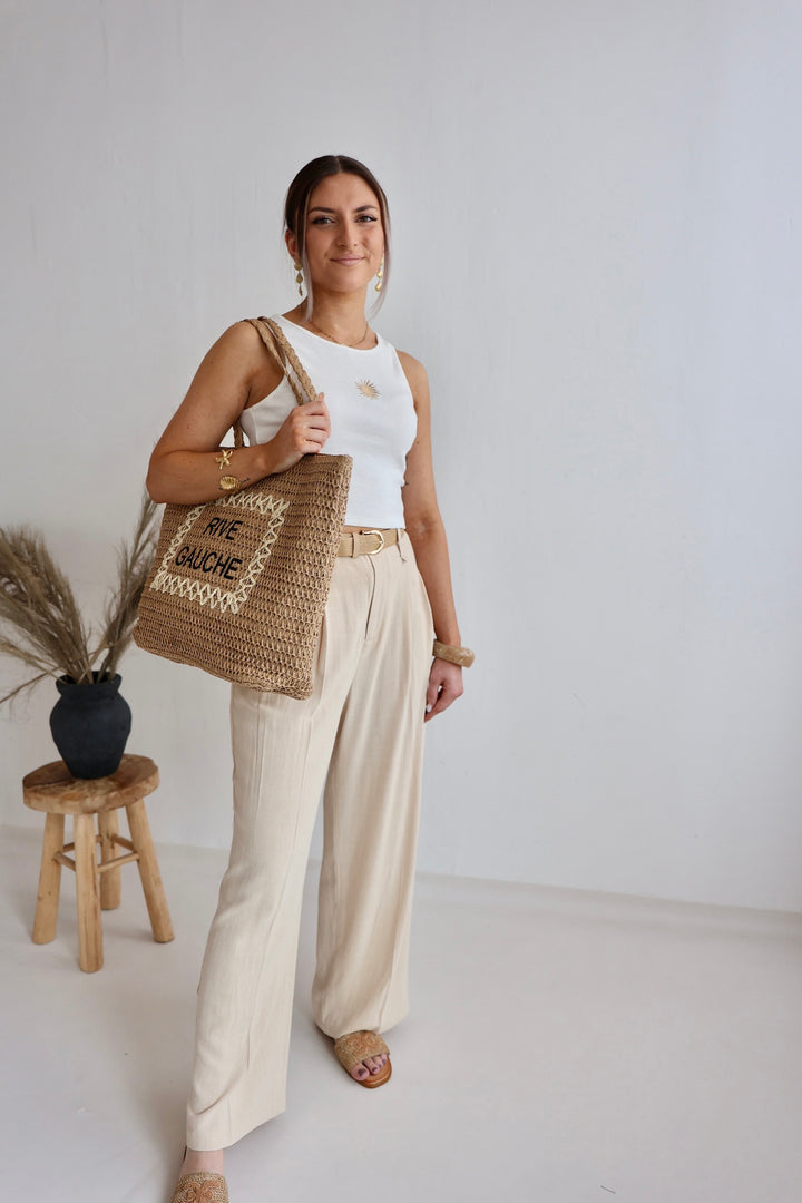 Bundfaltenhose aus Leinen Cruz