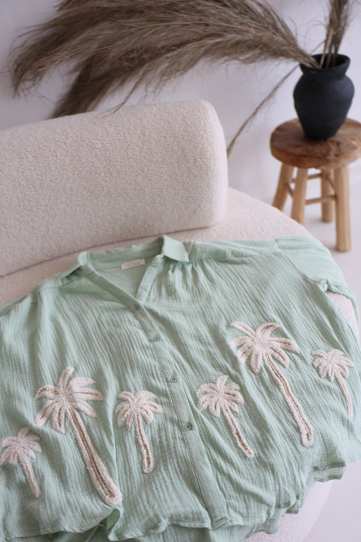 Musselinbluse Beach Palms