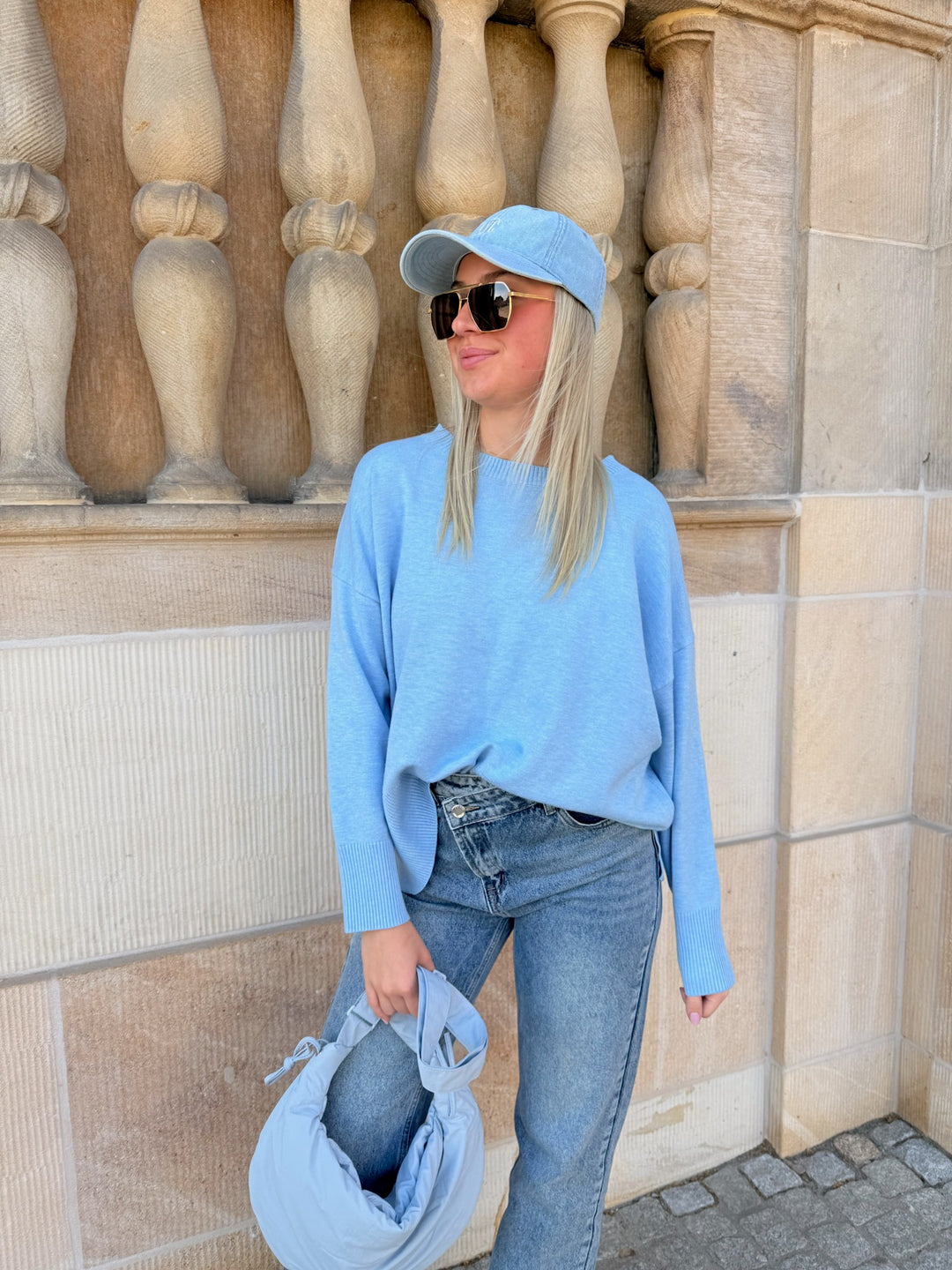 Leichter Casual Pullover Sky Blue