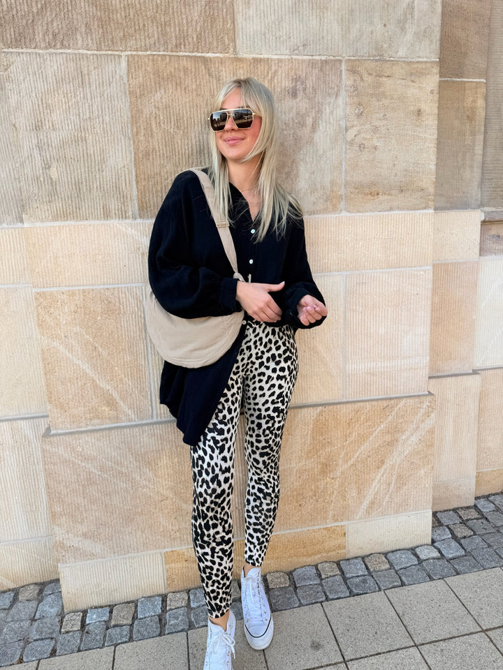 Oversize Blusenhemd aus Musselin (einfarbig)