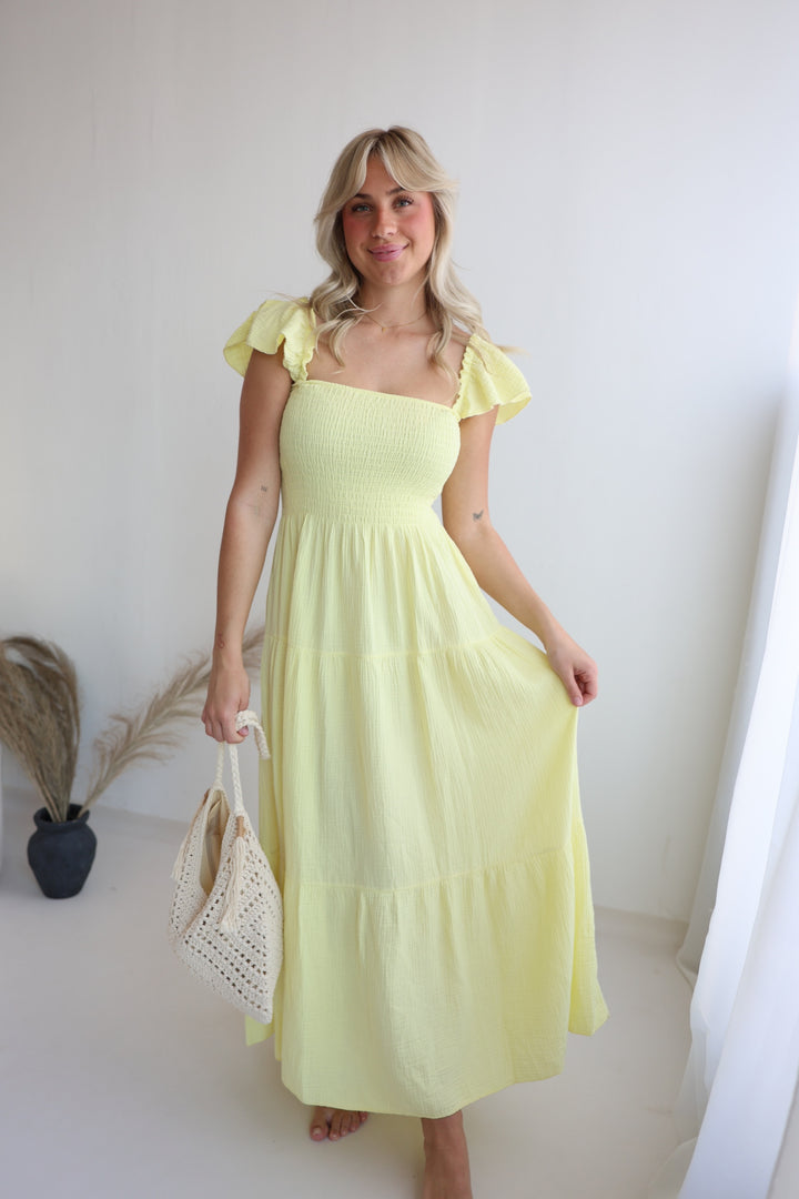 Langes Kleid mit Raffung Livia