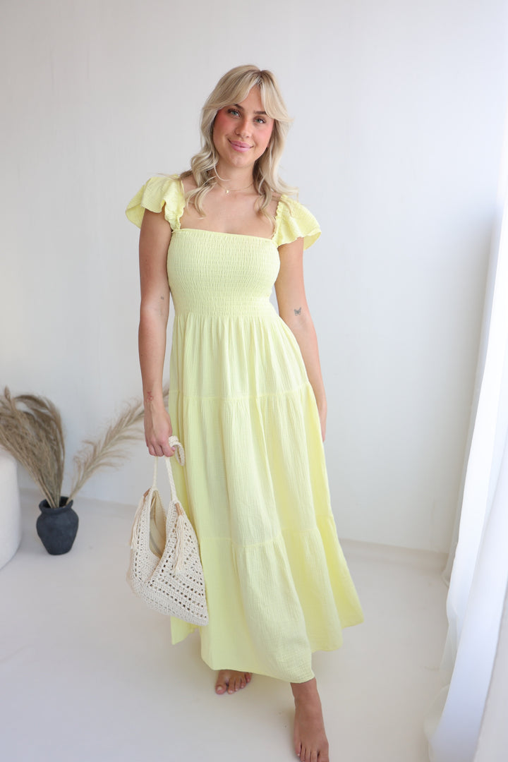 Langes Kleid mit Raffung Livia