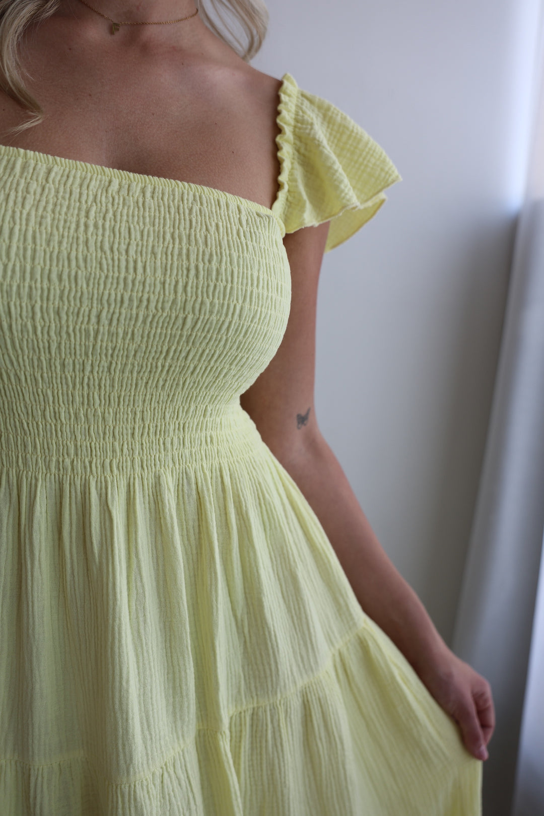 Langes Kleid mit Raffung Livia