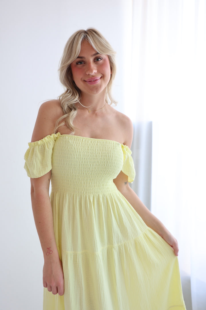 Langes Kleid mit Raffung Livia
