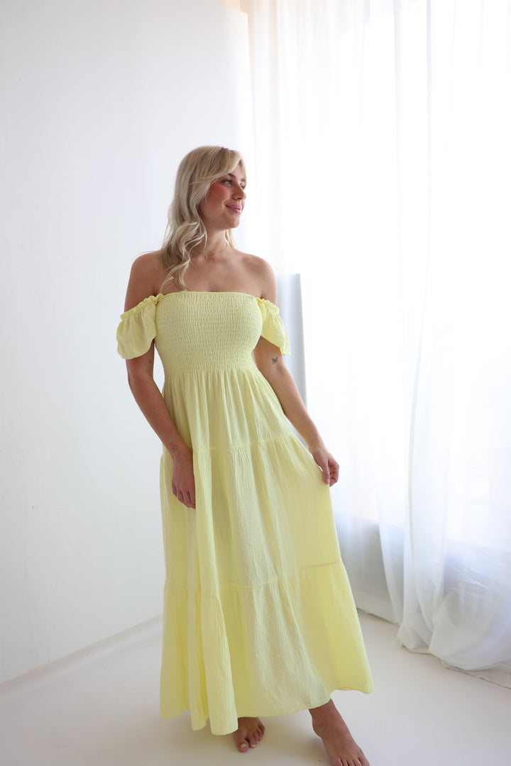 Langes Kleid mit Raffung Livia