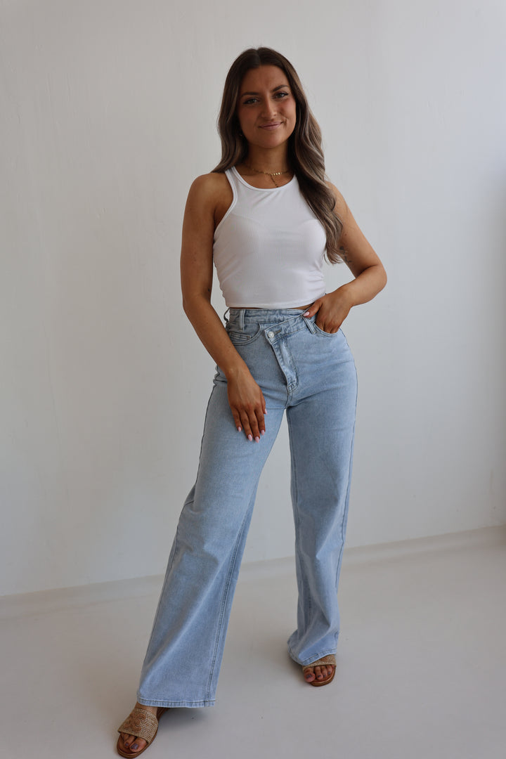 Asymmetrische Straight Fit Jeans Lana (9113-1)