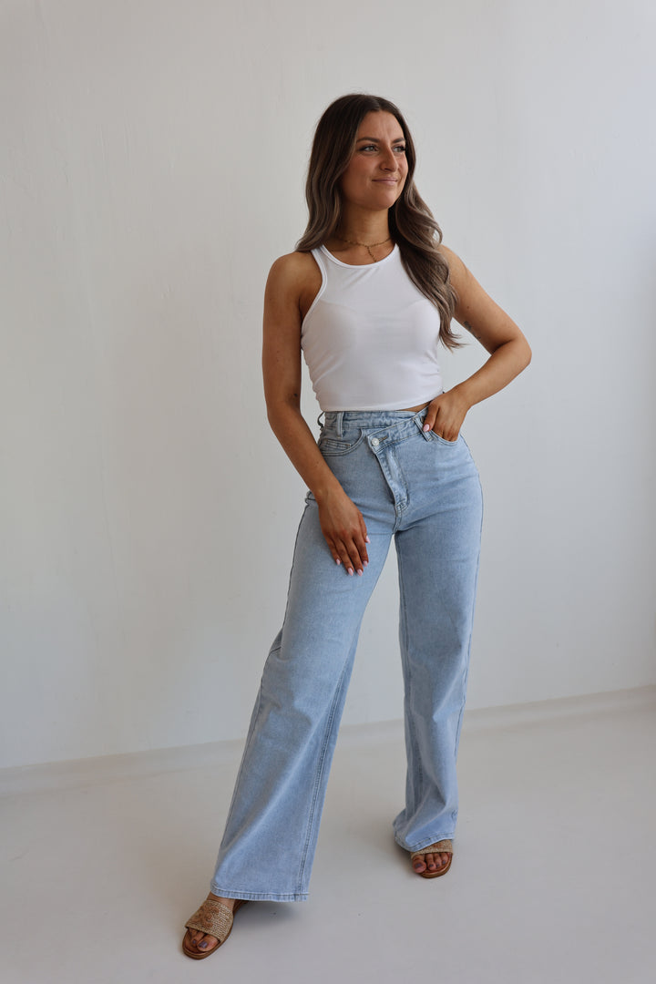 Asymmetrische Straight Fit Jeans Lana (9113-1)
