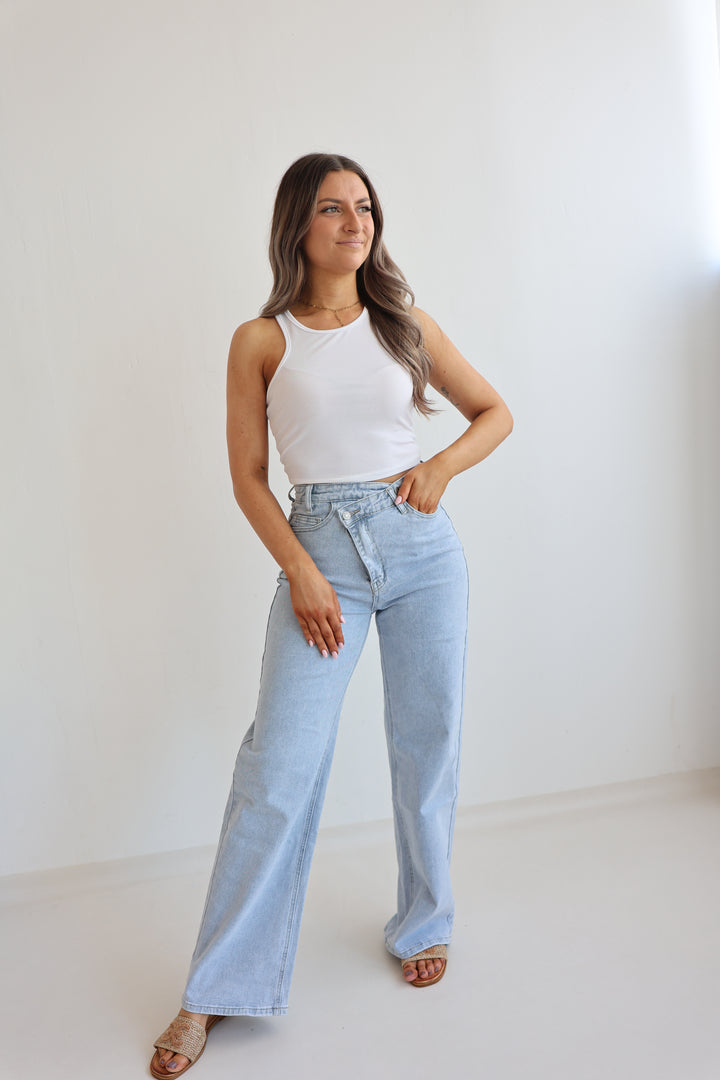 Asymmetrische Straight Fit Jeans Lana (9113-1)