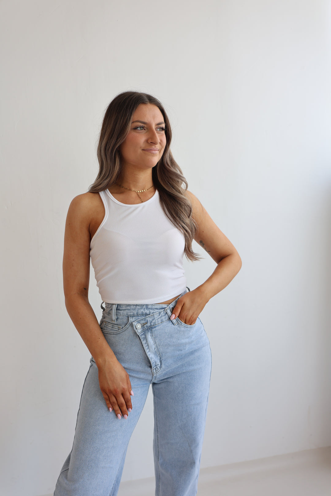 Asymmetrische Straight Fit Jeans Lana (9113-1)