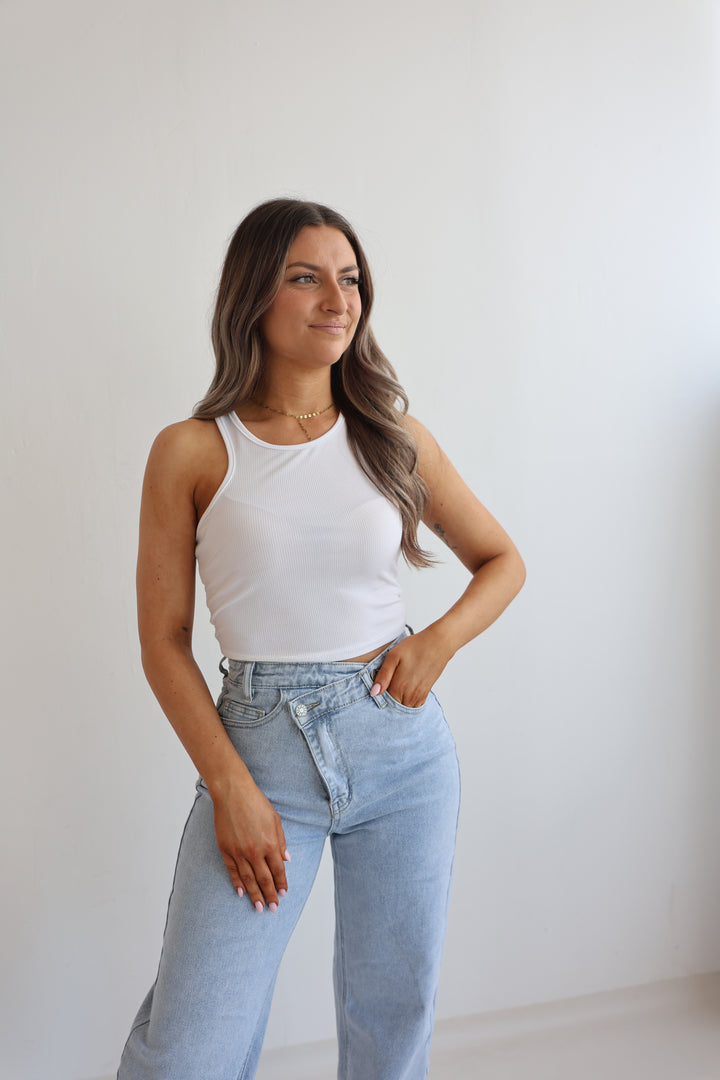 Asymmetrische Straight Fit Jeans Lana (9113-1)
