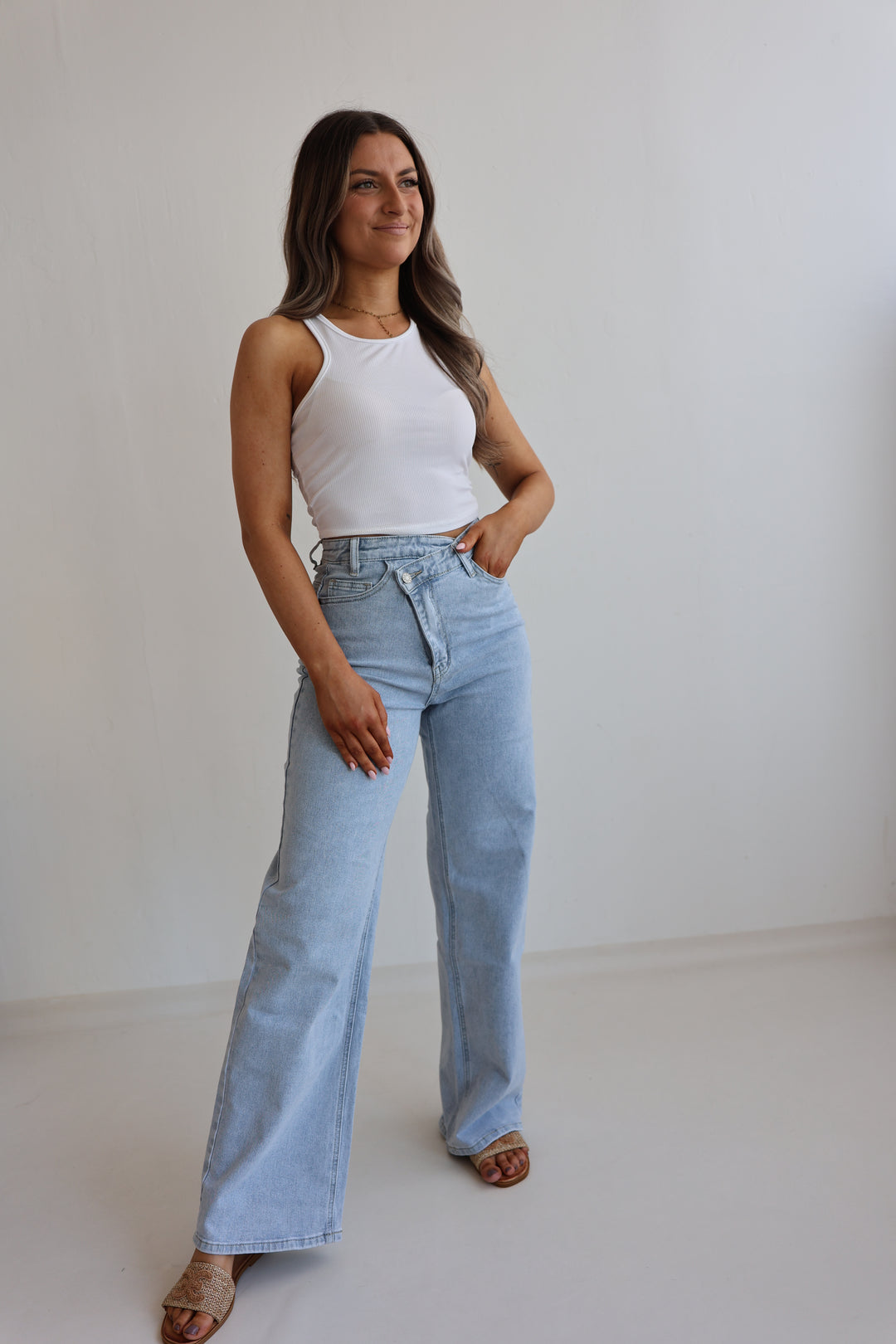 Asymmetrische Straight Fit Jeans Lana (9113-1)