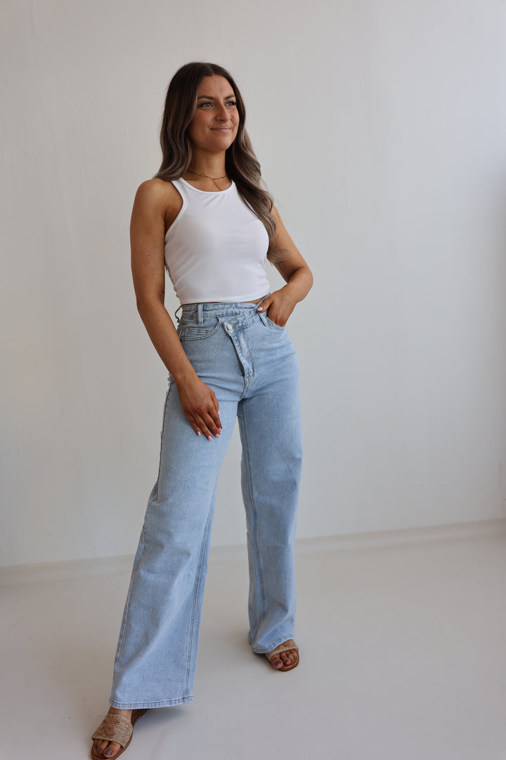 Asymmetrische Straight Fit Jeans Lana (9113-1)