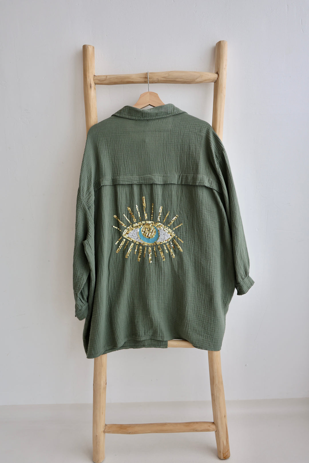 Oversize Blusenhemd aus Musselin Golden Eye