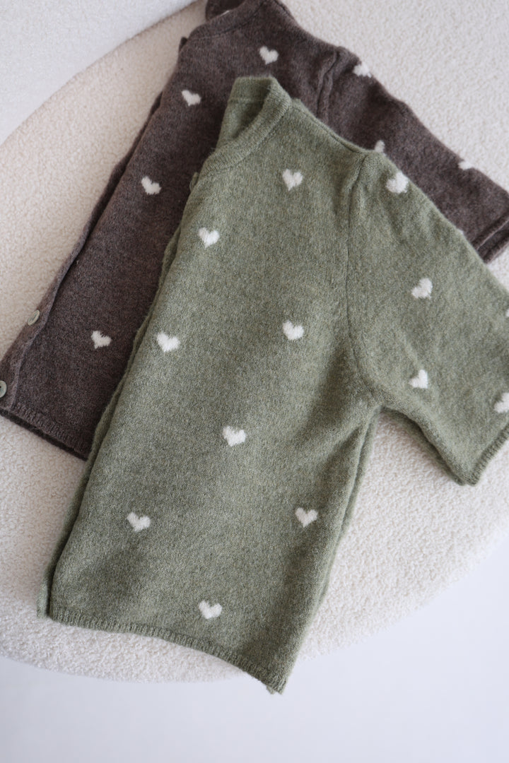 Kurzarm Cardigan Jolina mit Herzprint