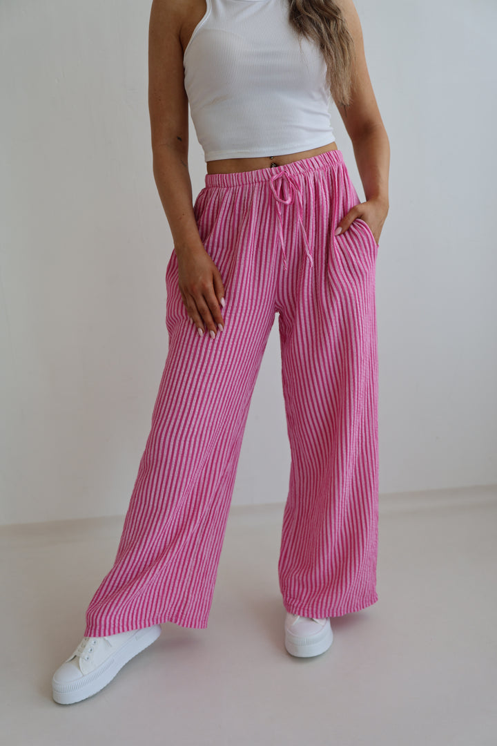 Lange Musselinhose mit Streifen Little Lines