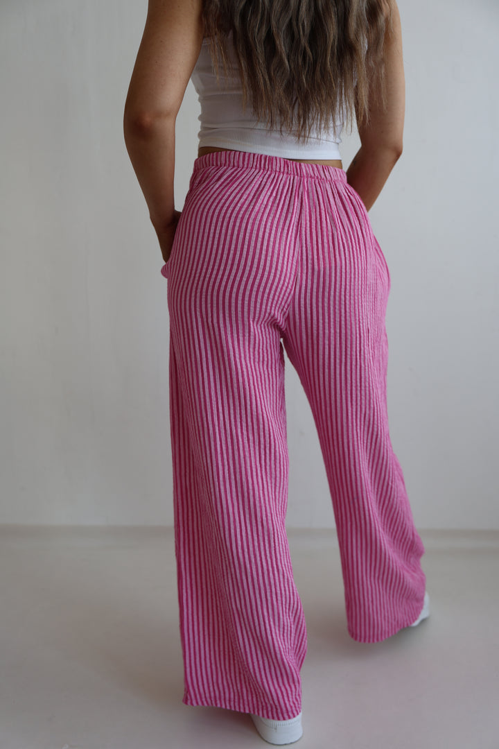 Lange Musselinhose mit Streifen Little Lines