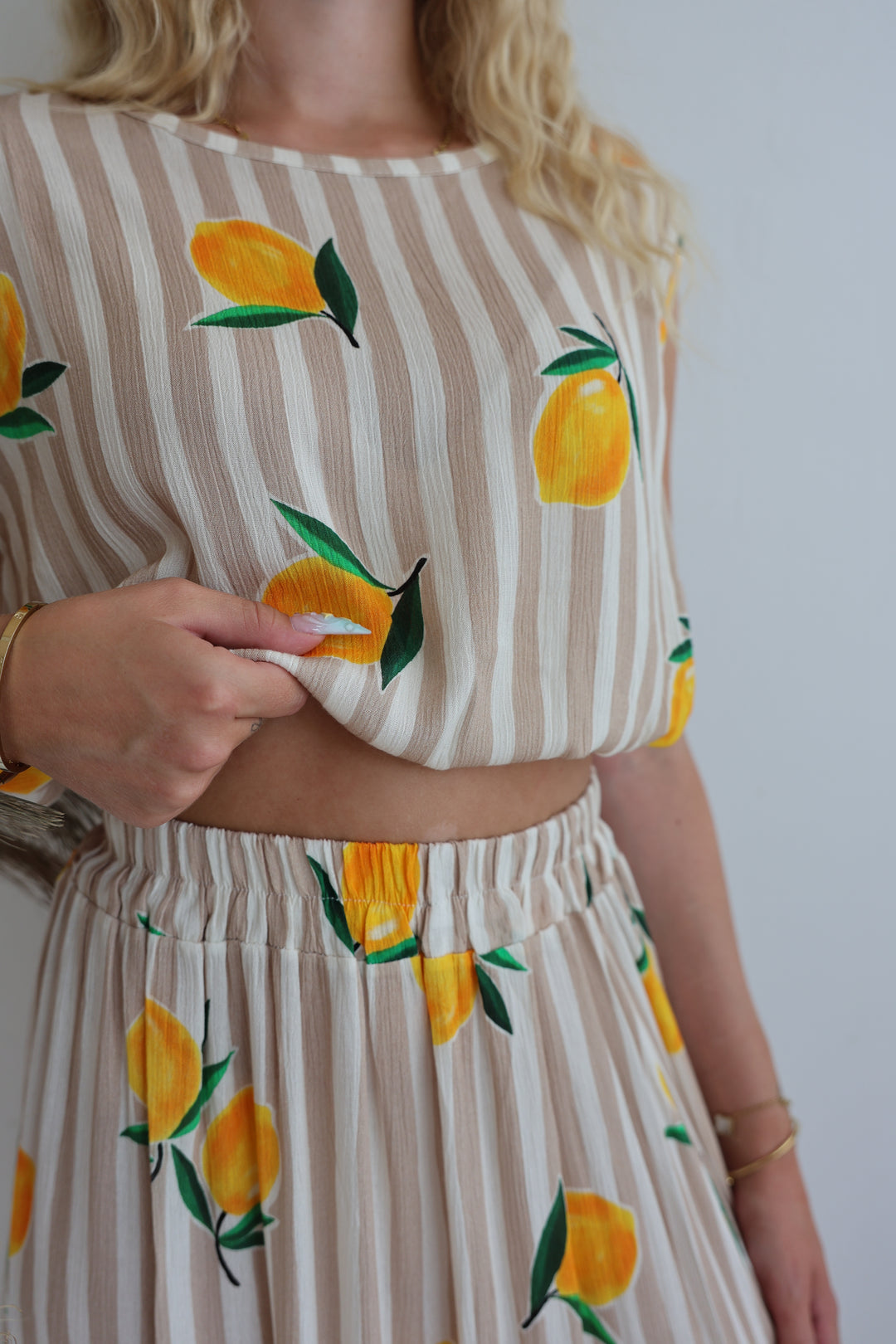 Gestreifter Zweiteiler Squeezy Lemon