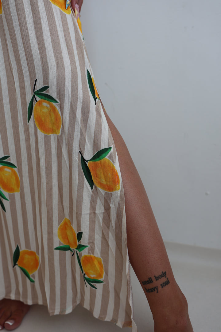 Gestreifter Zweiteiler Squeezy Lemon