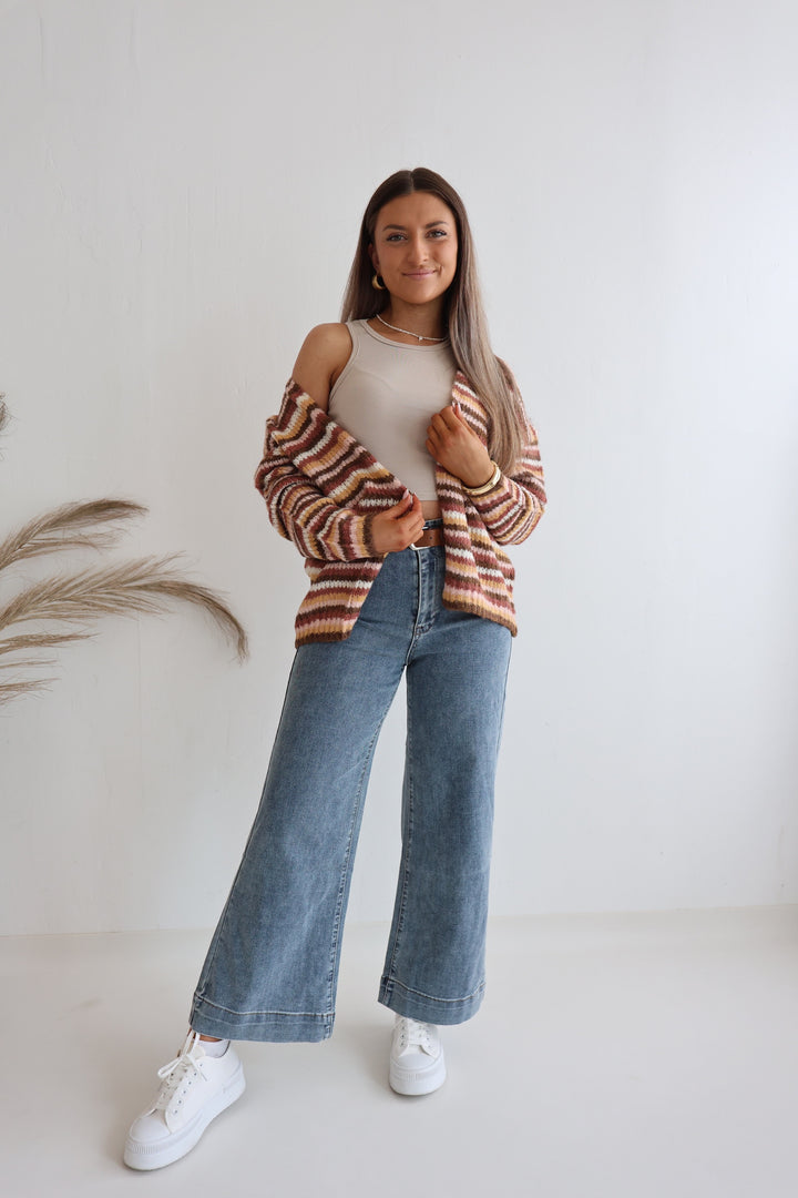 Short Wide Leg Jeans mit Gürtel Kendra