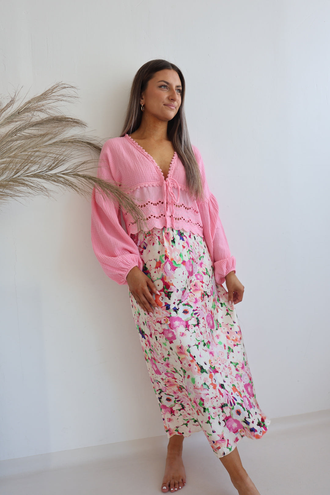 Satinrock mit Flowerprint Kalea