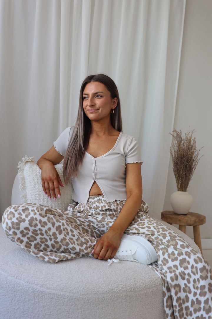 Jersey Jogger Pants mit Leoprint Nuna