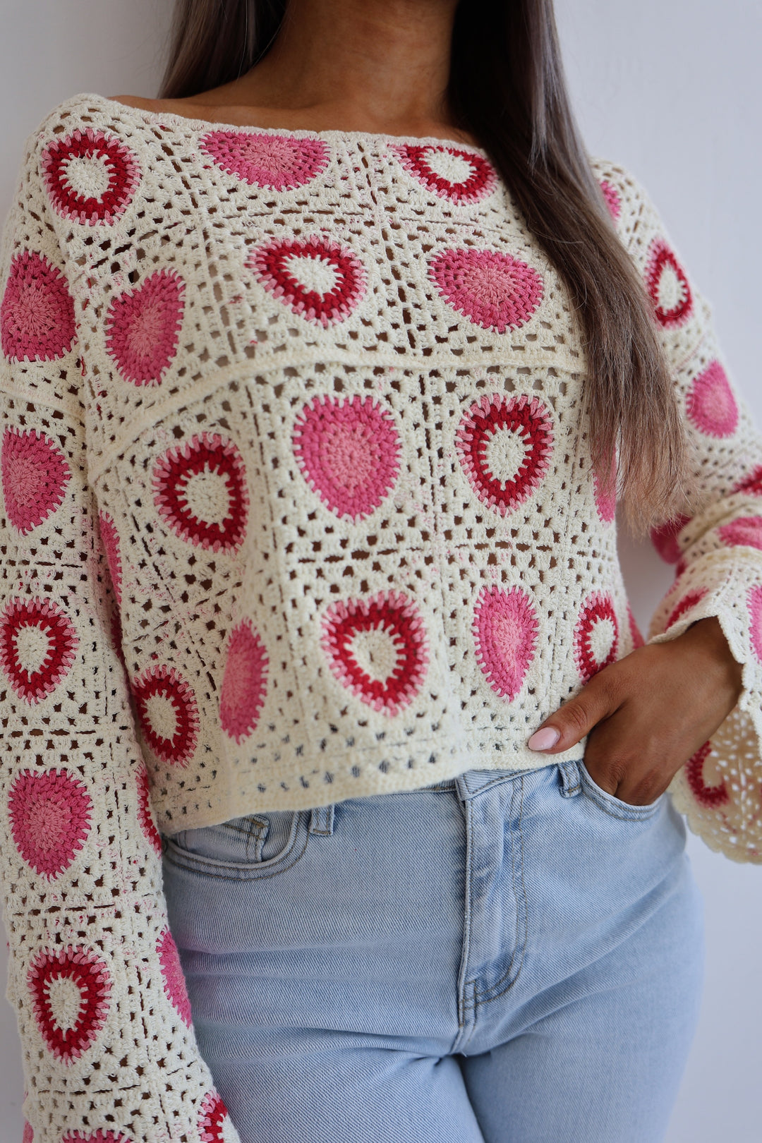 Gehäkelter Pullover Love Is In The Air