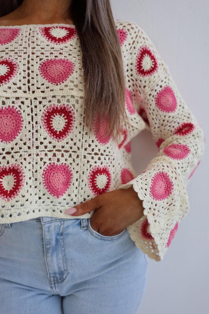 Gehäkelter Pullover Love Is In The Air