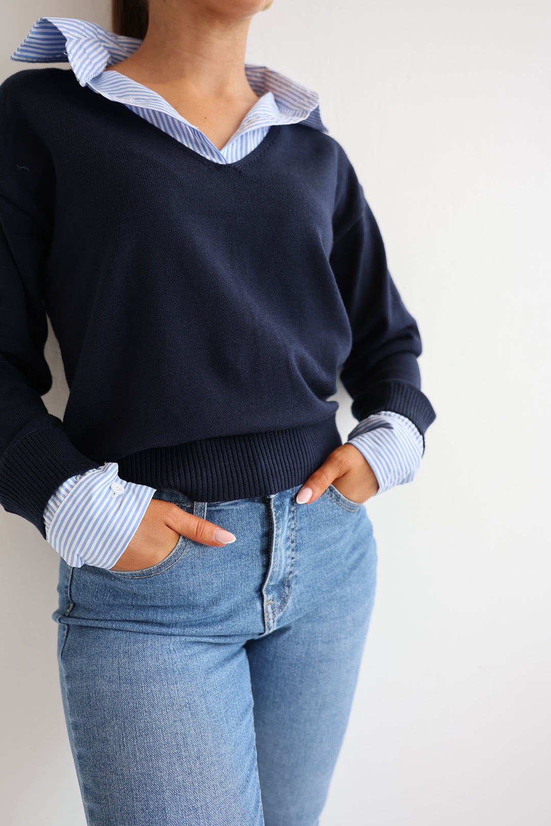 Pullover mit Hemdeinsatz Mondays