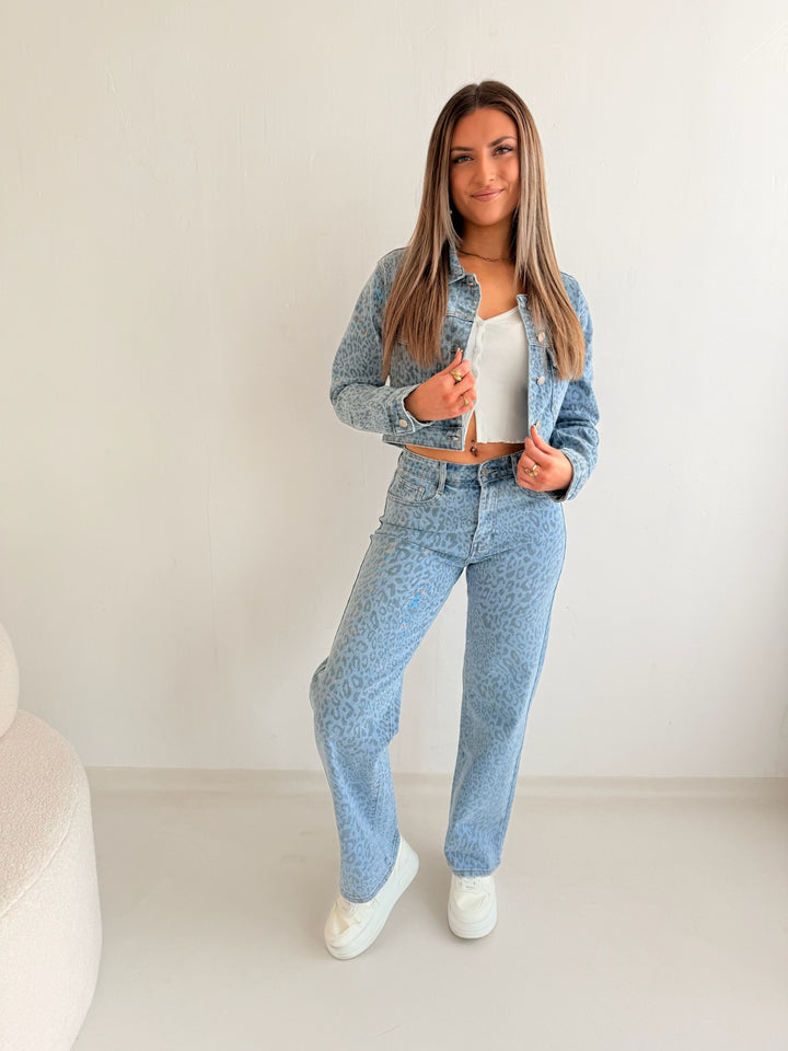 Straight Fit Jeans mit Leoprint Bella