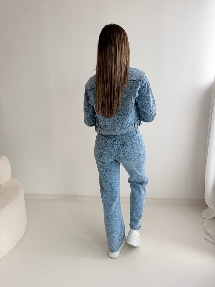 Straight Fit Jeans mit Leoprint Bella