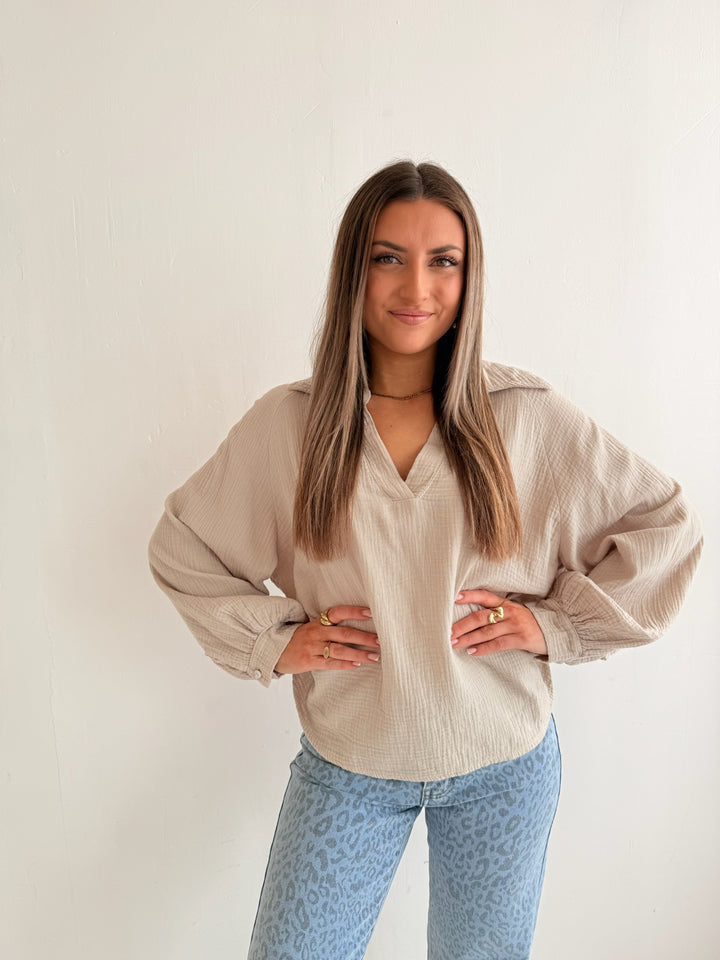 Schlupfbluse aus Musselin Chloe