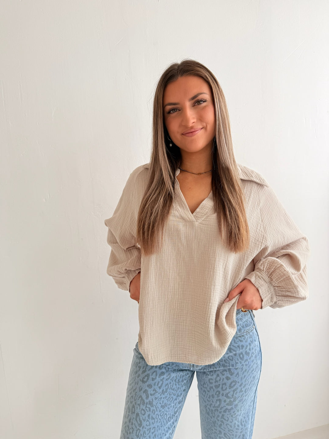 Schlupfbluse aus Musselin Chloe