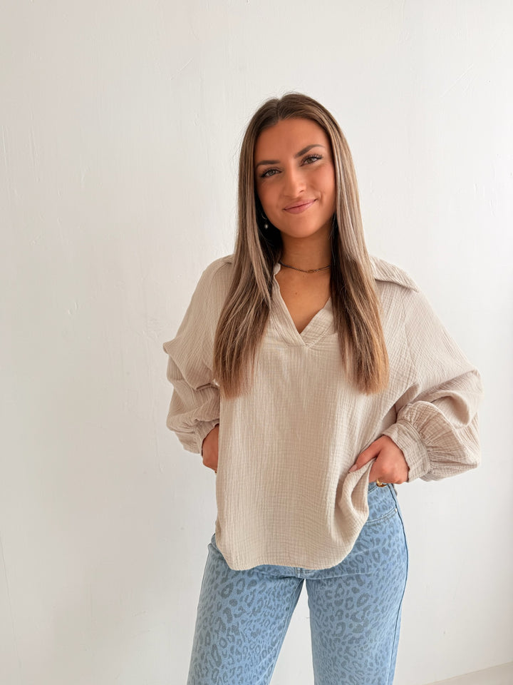 Schlupfbluse aus Musselin Chloe