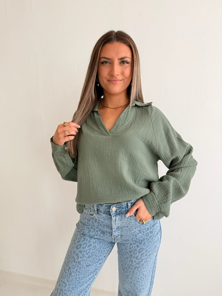 Schlupfbluse aus Musselin Chloe