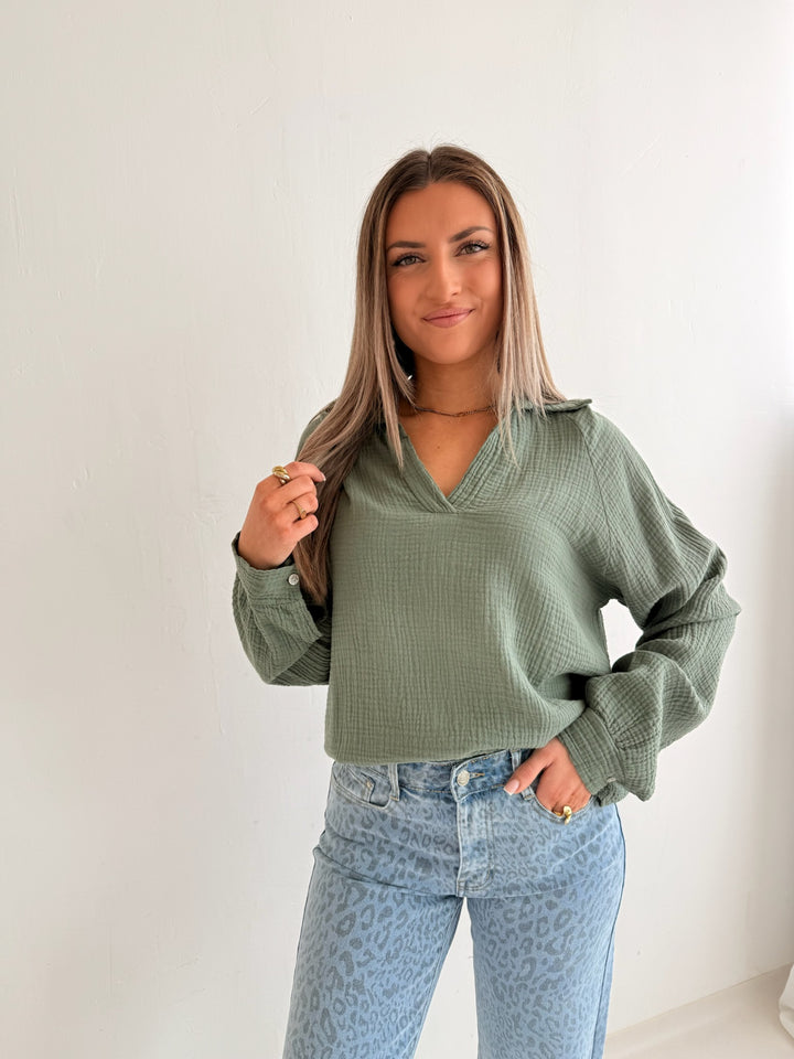 Schlupfbluse aus Musselin Chloe